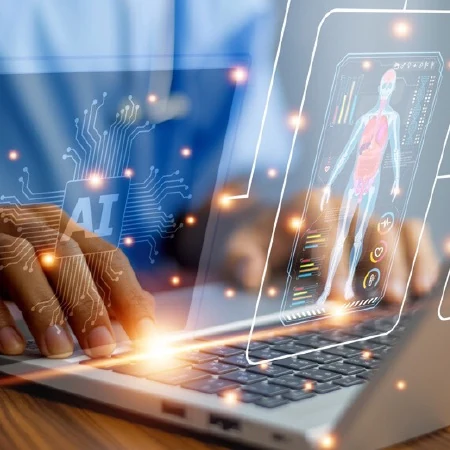 Diagnóstico con inteligencia artificial en una laptop