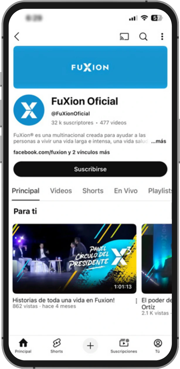 Canal de Fuxion en YouTube